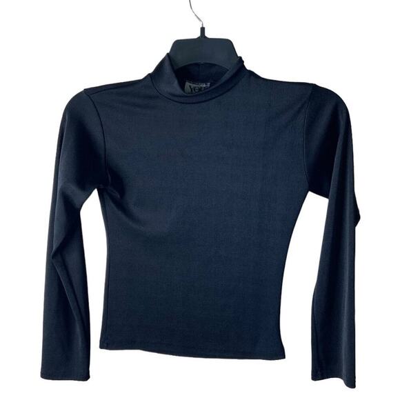 YOU Sport Collection Vintage Shirt Womens L Fitted Mock Long Sleeve Minimalist - Picture 2 of 7